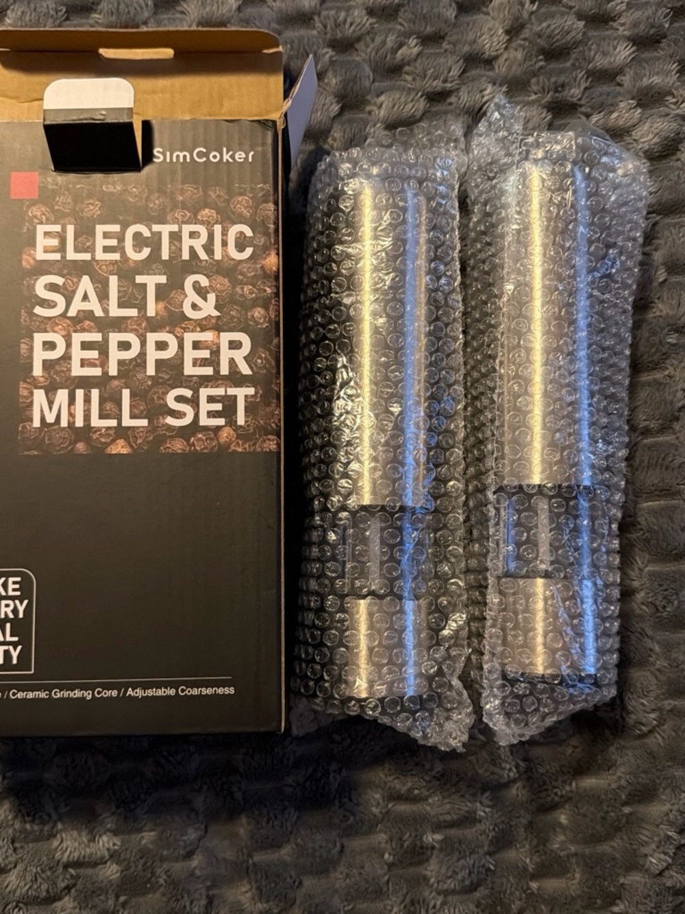 Stainless Steel Electric Salt & Pepper Mill Set - Silver